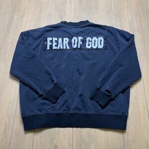 Fear of God Fifth Collection Distressed Crewneck Sweatshirt M USA Distress